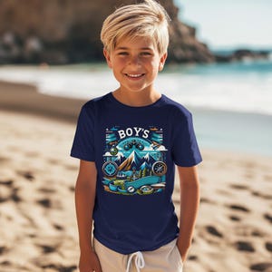 Boys' Great Outdoors Adventure Tee, Camping Graphic Shirt, Nature Explorer T-Shirt, Kids Summer Top, Boys Casual Wear