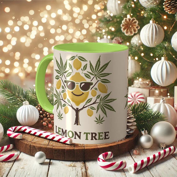 Lemon Weed Mug – Cannabis Leaf Coffee Cup, 420 Gift