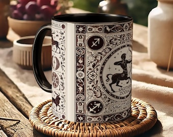 Sagittarius Zodiac Archer Mug – Astrology Coffee Cup, Celestial Centaur Design
