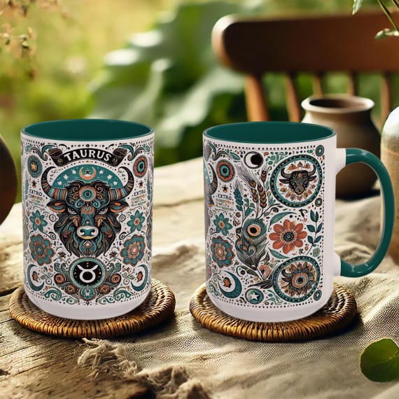 Taurus Zodiac Mug – Astrology Coffee Cup with Bull Design