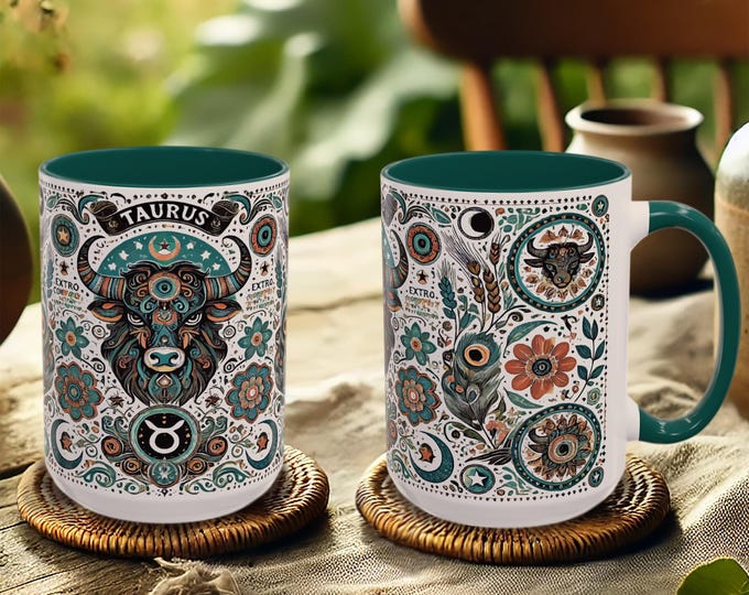 Taurus Zodiac Mug – Astrology Coffee Cup with Bull Design