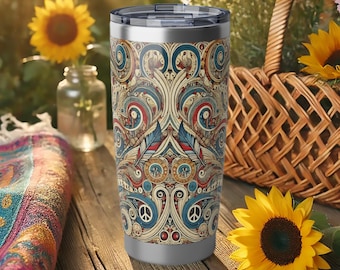 Boho Floral 20 oz Tumbler | Retro Stainless Steel Tumbler