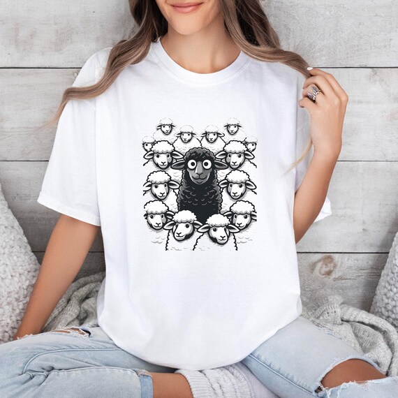 Black Sheep Shirt – Funny Graphic Tee, Unique Humor T-Shirt, Quirky Sheep Gift