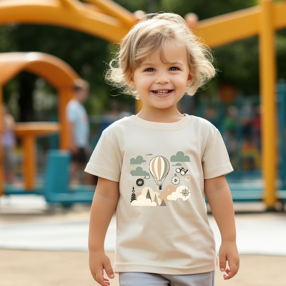 Kids Hot Air Balloon Shirt – Adventure Travel Tee for Boys, Toddler Summer Graphic Top