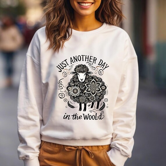 Sheep Graphic Sweatshirt – Funny Animal Quote Cotton Crewneck