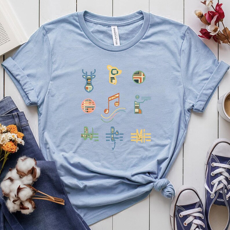 Colorful Abstract Music Tee, Modern Geometric Art Shirt, Unisex