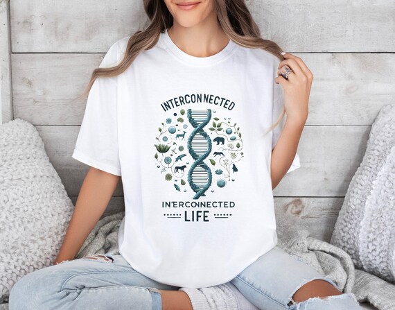 DNA Tree of Life Shirt – Nature Graphic Tee with Botanical Spiral Art