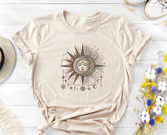 Sun and Moon T-Shirt – Boho Celestial Astrology Graphic Tee