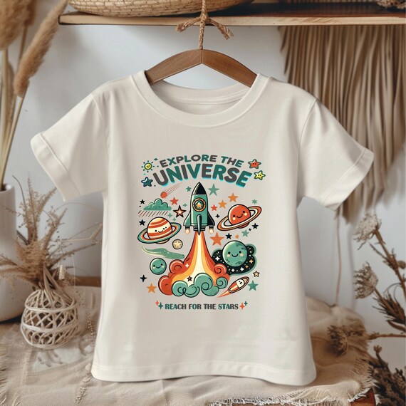 Space Adventure Kids Shirt – Rocket & Planets Tee, Outer Space Toddler T-Shirt