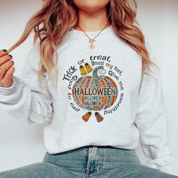 Funny Pumpkin Sweatshirt – Spooky Fall Graphic Crewneck, Casual Unisex Top