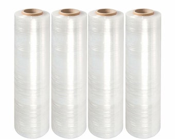 Yens 4 Roll Clear Stretch Film Plastic Pallet Wrap 18" x 1000' 80 Gauge