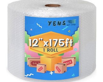 Yens Bubble Cushioning Wrap 3/16"x 12 or 12 inch Wide Small Bubbles Perforated 12" (350ft,700ft,1400ft)