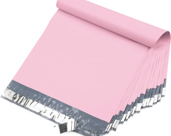 Yens 500#M7 White Poly Mailer Envelopes Self Sealing Bags 14.5x19-Light Pink
