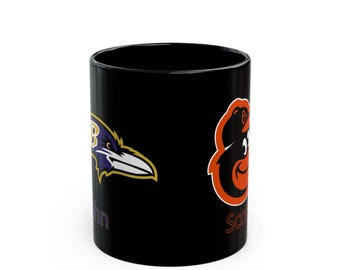 Gepersonaliseerde Ravens Baltimore Orioles sportmok, sportmok, Ravens mok, Orioles mok, voetbalmok, honkbalmok, voor hem, cadeau