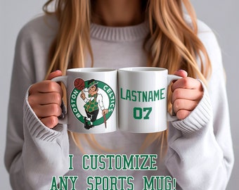 NBA Boston Celtics Individuelle Tasse, NBA-Tasse, Playoffs Tasse, Basketball-Tasse, NBA-Finale-Tasse, Celtics-Tasse, Boston Custom-Tasse, Celtics-Tasse mit Nachname