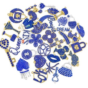 10pcs Selected Charms Alloy and Rhinestones