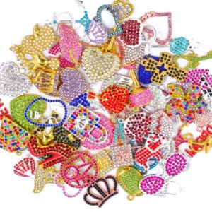 10pcs Selected Charms Alloy and Rhinestones