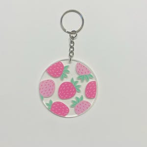 Spring Bliss- Flowers, Rainbows & Strawberries Keychains