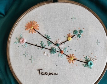 Taurus constellation embroidery