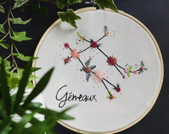 Gemini Constellation Embroidery
