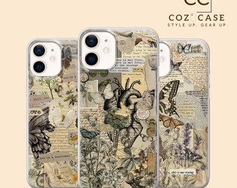 Butterfly Flutter Phone Case Vintage Beetle Cover for iPhone 15 14 13 12 11 Pro 11 Xr Xs X Se 7 8 Samsung S23 S22 A73 A53 Pixel 8A Pro 7A 6