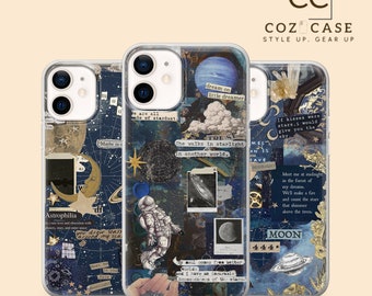 Coque de téléphone étoiles lunaires astronomie du zodiaque housse pour iPhone 15 14 13 12 11 Pro 11 Xr Xs X Se 7 8 Samsung S23 S22 A73 A53 A13 Pixel 8A Pro 7A 6