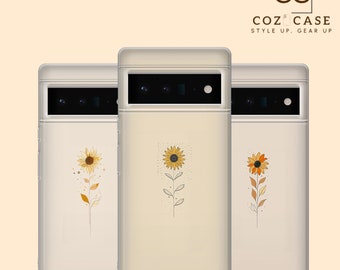 Boho Blumen Handyhülle Minimalist Art Cover für Google Pixel 8A, 8Pro, 7A, 7Pro 6A, iPhone 15, 14, 13, Samsung Galaxy S24 S23 Fe A15 A54 S21