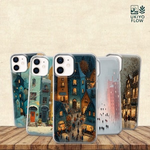 Christmas Vibes Phone Case Silent Snow Town Cover for iPhone 17/16/15/14/13/12/11/8/7/6 Samsung A26/A55/A56/S25/S24/S23 Google Pixel 10/9/8