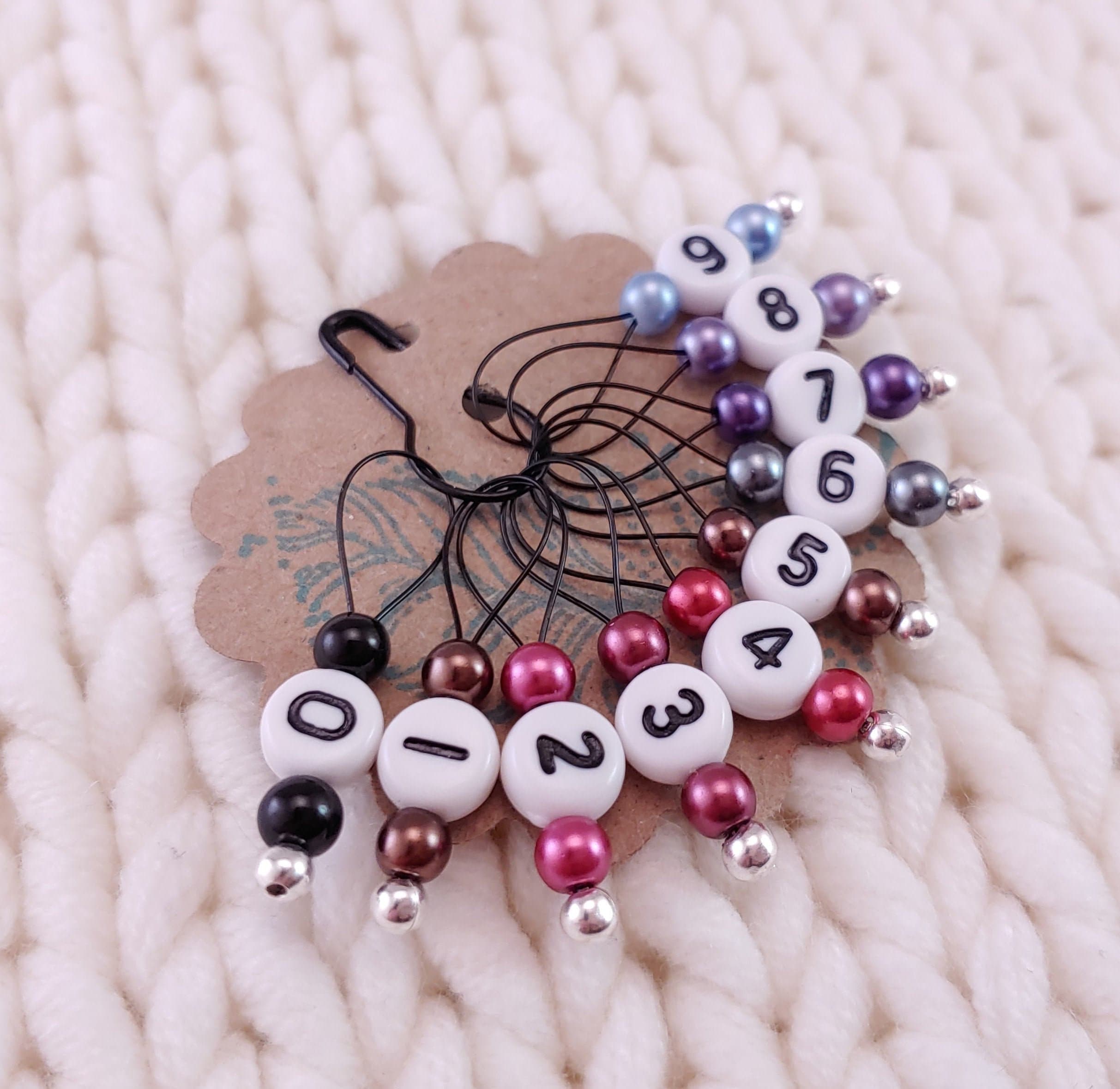 Number Stitch Marker for Knitting and Crochet, 0-9 Enamel Charms  Multi-colors Row Counter, Crochet Hook Marker, Crochet Stitch Marker 
