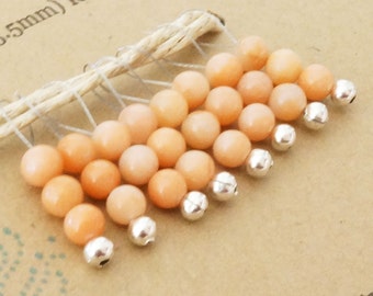 Snag Free Maschenmarkierer Extra Kleines Set von 8 -- Peach Achat -- J49 -- Passt bis Größe US 4 (3.5mm) Stricknadeln
