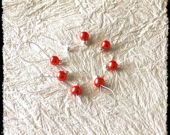 Snag Free Maschenmarkierer Großes Set von 8 - Rosa Böhmischen Glasperlen - N5 - Für Stricknadeln bis Größe US 17 (12.75 mm)