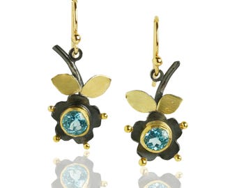 Blue Topaz Posy Earrings