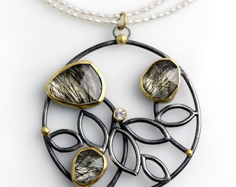 Black Rutilated Quartz Growth Necklace