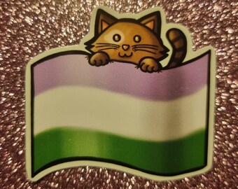 Pegatina de la bandera del orgullo queer