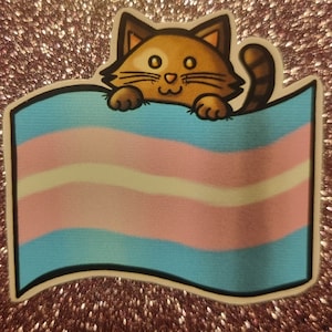 Pegatina de la bandera del orgullo transgénero