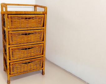 編み込みラタン棚、ボヘミアンスタイルのラタン棚、玄関やバスルーム用