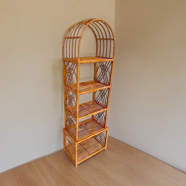 Upcycle Rattan Bookcase Rattan Shelf Bookcase - Etsy