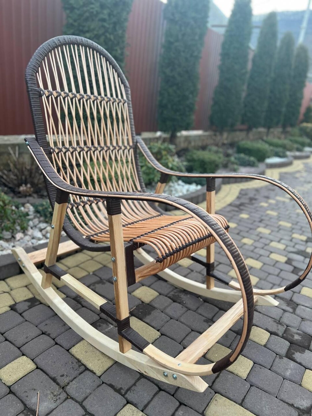 Rocking Chair Made of Wicker Comfort for the Home Handmade Cozy Woven ...