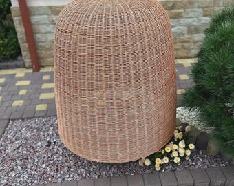 Boho Woven Wicker Pendant Light, Natural Rattan Lampshade
