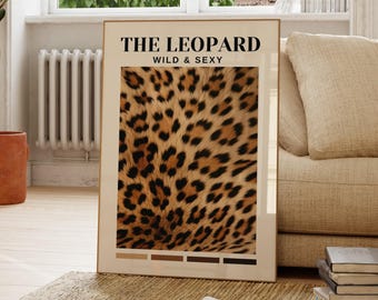 Vintage Poster Print, Leopard Wall Art, Retro Wall Art, Trendy Animal Print