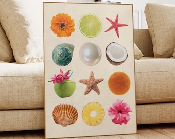 Tropical Collage Print: Summer Coastal Wall Art (Digital Download)