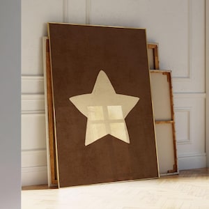 Retro Hand gezeichnet Sterne Wandkunst, digitaler Download druckbare, trendige ästhetische Dekor