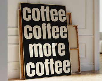 Retro Coffee Poster, Bold Kitchen Art for Your Home Decor, Coffee Lover