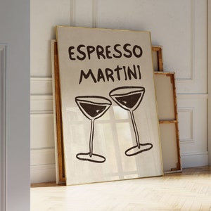 Espresso Martini Poster, Trendy Cocktail Wall Art for Bar Cart Decor and Housewarming Gift
