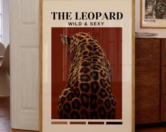 Moody Wall Art, Leopard Wildlife Poster