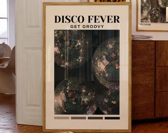 Disco Poster, Funky Printable Decor, Dopamine Wall Art, Retro Wall Art