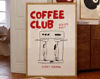 Vintage Coffee Print, Printable Wall Art, Funny Kitchen Decor, Coffee Gifts
