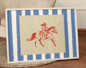 Howdy Ride Printable Wall Art, Western Cowboy Poster for Farmhouse & Rodeo Decor (Digital Download)
