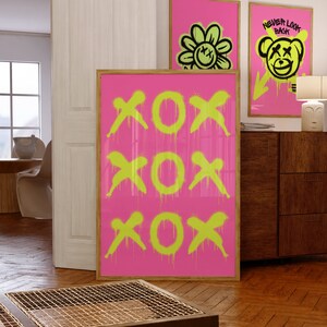XOXO Wall Art Printable, XOXO Poster, XO Wall Art, Graffiti Wall Decor, xoxo prints, Trendy wall decor