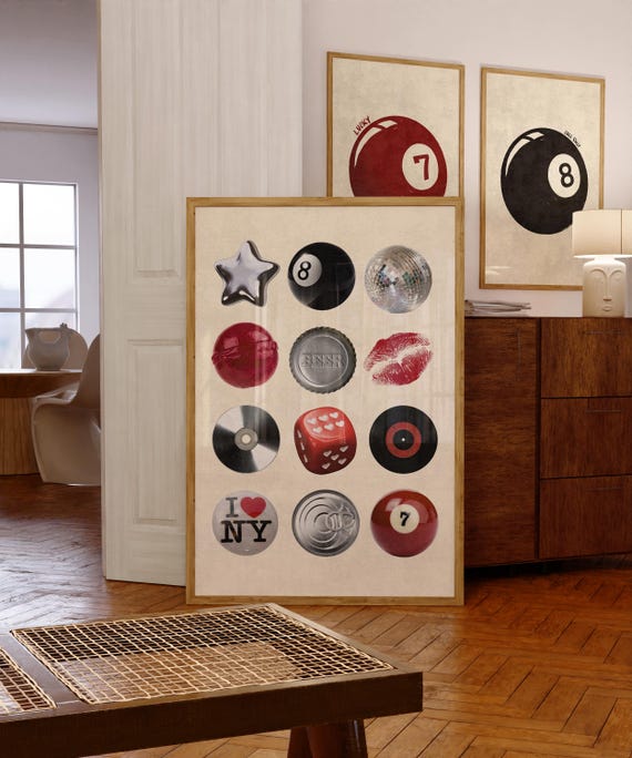 Trendy Wall Art, Retro Poster, Dorm Wall Art, Unique Photo Collage Print
